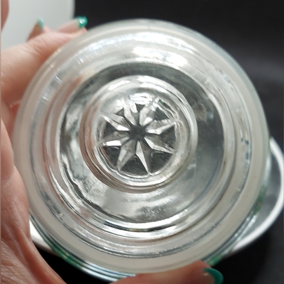 Vintage KIG Indonesia Clear Glass Christmas Trees Round Lidded Candy Trinket Jar - Picture 4 of 9